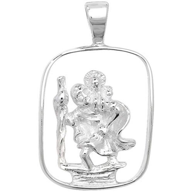 Buy Sterling Silver Cut Out St Christopher Pendant by World of Jewellery