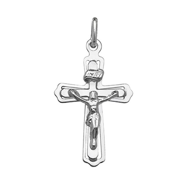 Buy Sterling Silver Plain INRI Crucifix Pendant by World of Jewellery