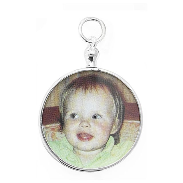 Buy Sterling Silver 27MM Round Photo Frame Pendant by World of Jewellery
