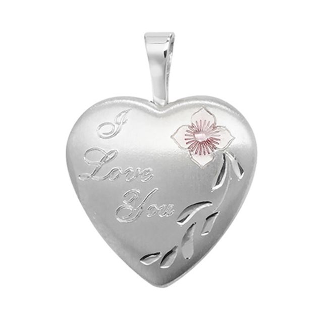 Buy Sterling Silver I Love You Engraved Heart Locket by World of Jewellery