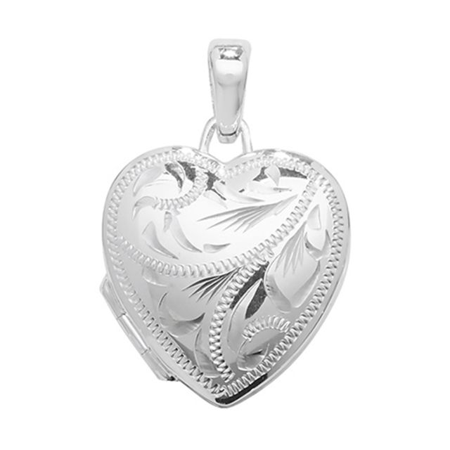 Buy Sterling Silver 18MM High Engraved Heart Locket by World of Jewellery