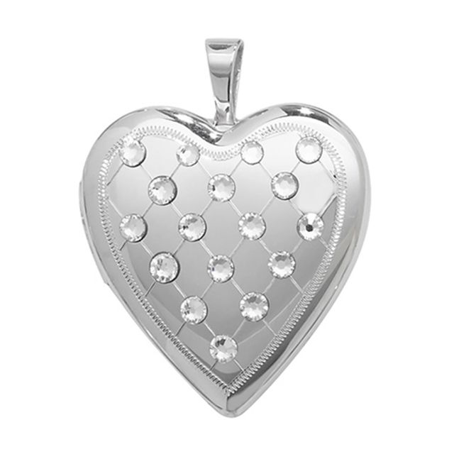 Buy Sterling Silver Crystal Set Heart Locket by World of Jewellery