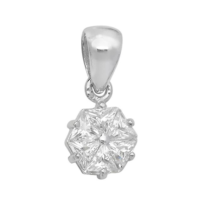 Buy Sterling Silver Cubic Zirconia Hexagon Shape Pendant by World of Jewellery