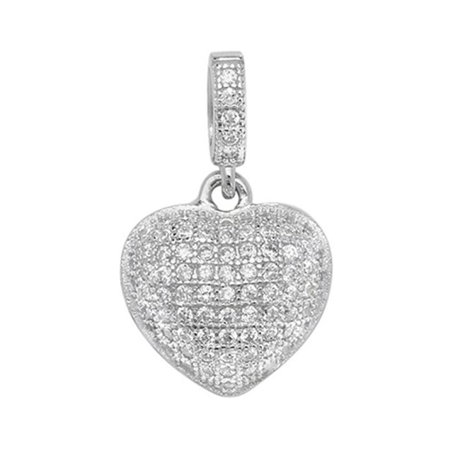 Buy Sterling Silver Cubic Zirconia Filled Heart Pendant by World of Jewellery