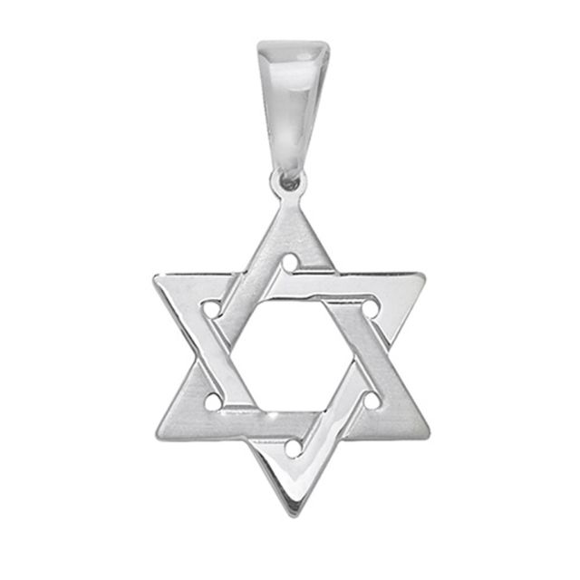 Buy Sterling Silver Plain 15MM High Star Of David Pendant by World of Jewellery