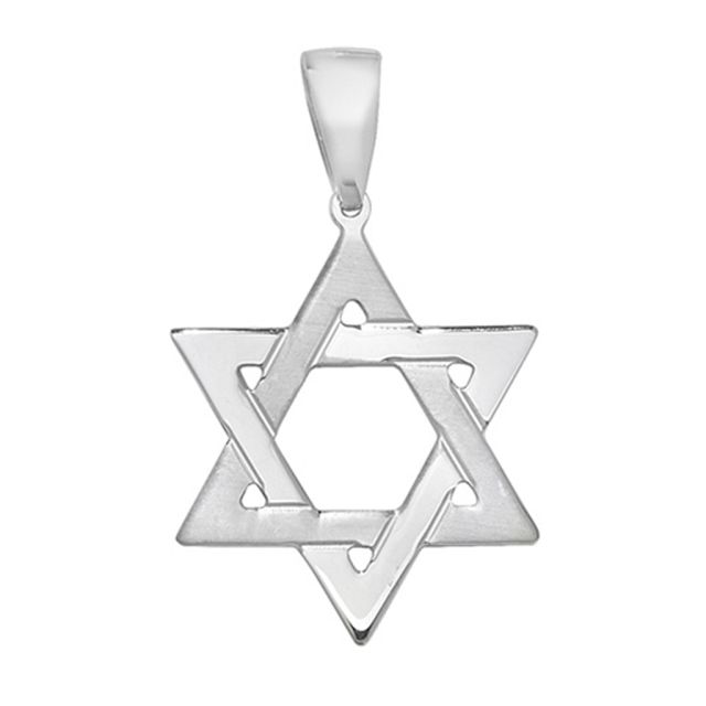 Buy Sterling Silver Plain 20MM High Star Of David Pendant by World of Jewellery