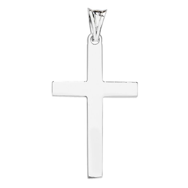 Buy Sterling Silver Plain 32MM High Cross Pendant by World of Jewellery