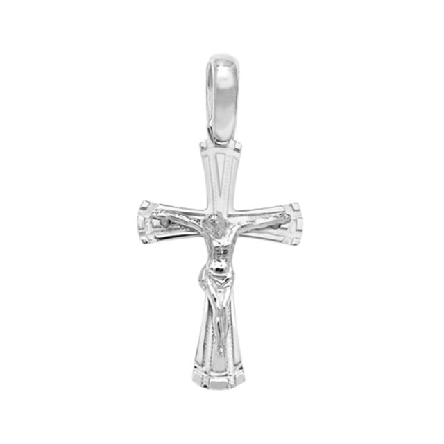 Buy Sterling Silver 25MM High Plain Crucifix Pendant by World of Jewellery