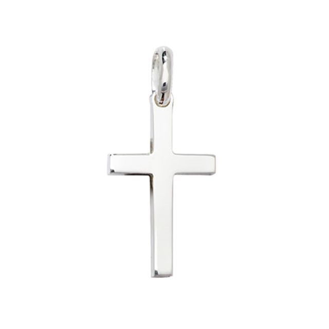 Buy Sterling Silver 18MM High Plain Cross Pendant by World of Jewellery