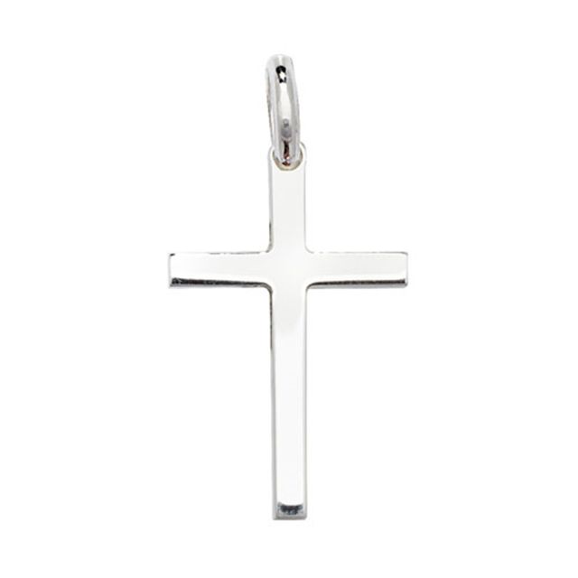 Buy Sterling Silver 21MM High Plain Cross Pendant by World of Jewellery