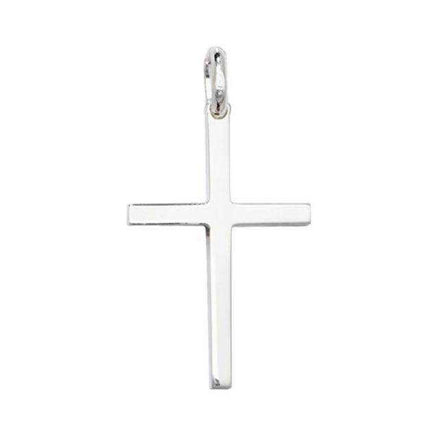 Buy Sterling Silver 26MM High Plain Cross Pendant by World of Jewellery