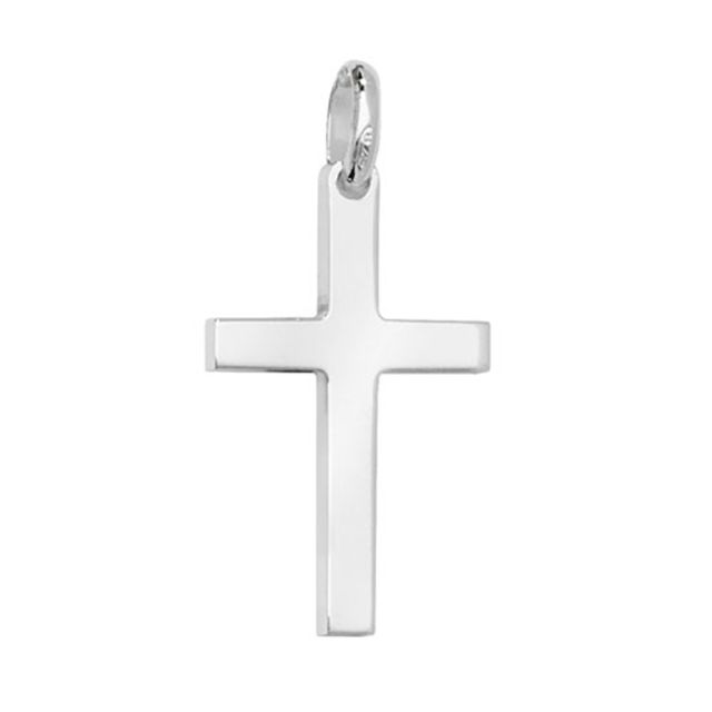 Buy Sterling Silver 22MM High Solid Plain Cross Pendant by World of Jewellery