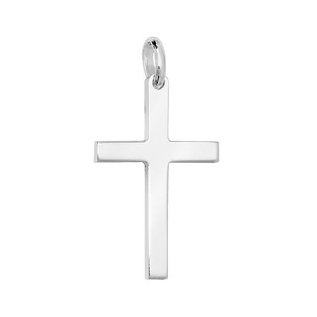 Buy Sterling Silver 26MM High Solid Plain Cross Pendant by World of Jewellery