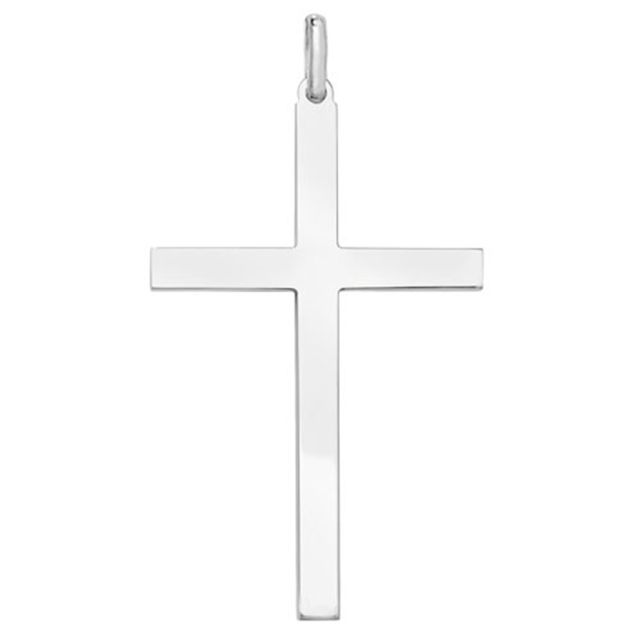 Buy Sterling Silver 57MM High Solid Plain Cross Pendant by World of Jewellery
