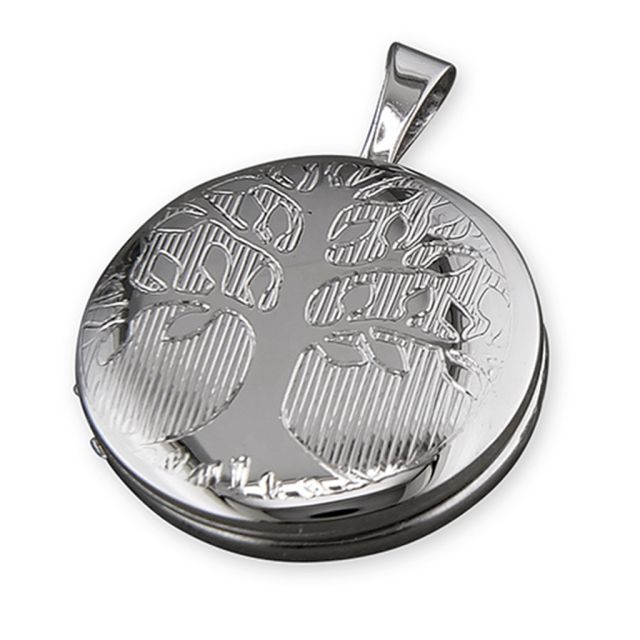 Buy Sterling Silver Tree Of Life Pattern Round Locket by World of Jewellery