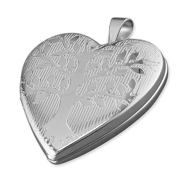 Buy Sterling Silver Tree Of Life Pattern Heart Locket by World of Jewellery