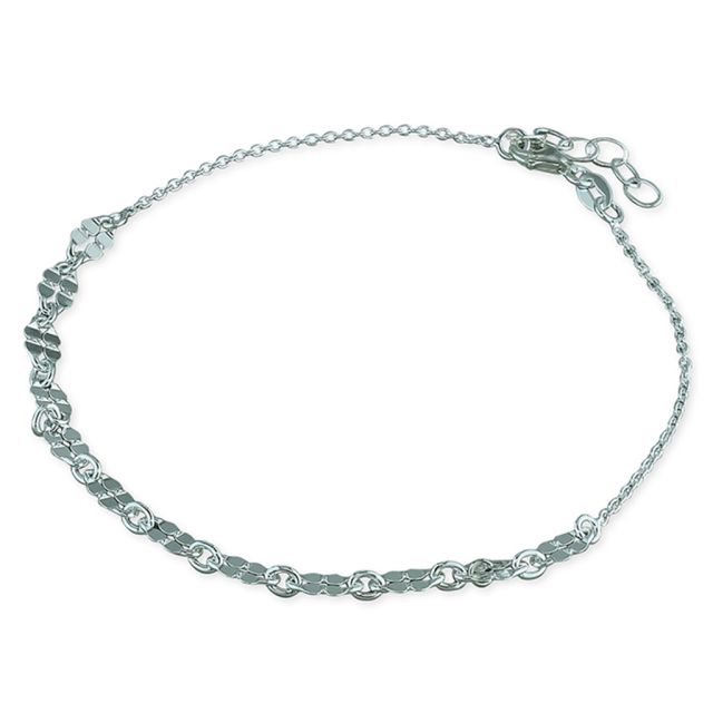 Buy Sterling Silver Multiple Disc Link Anklet by World of Jewellery