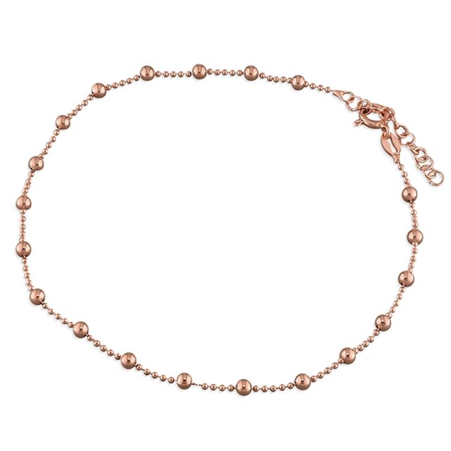 Buy Rose Gold-Plated Plain Bead Anklet by World of Jewellery