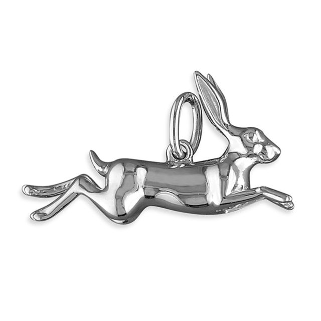 Buy Sterling Silver Leaping Hare Pendant by World of Jewellery