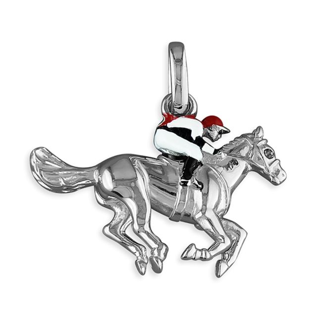 Buy Sterling Silver Horse And Jockey Pendant by World of Jewellery