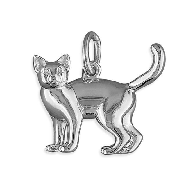 Buy Solid Sterling Silver Cat Pendant by World of Jewellery