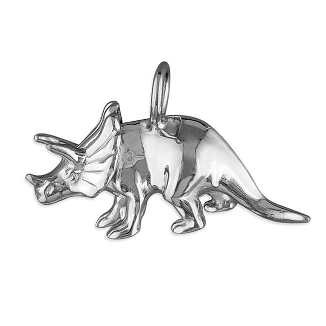 Buy Sterling Silver Triceratops Dinosaur Pendant by World of Jewellery