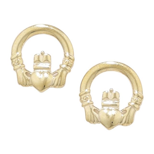 Buy 9ct Gold Claddagh Earrings by World of Jewellery