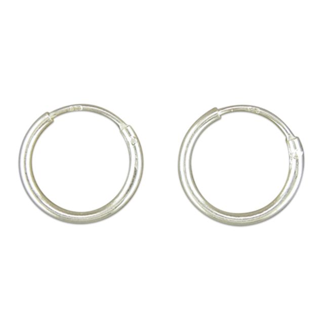 Buy Sterling Silver 12MM Hoop Earrings by World of Jewellery