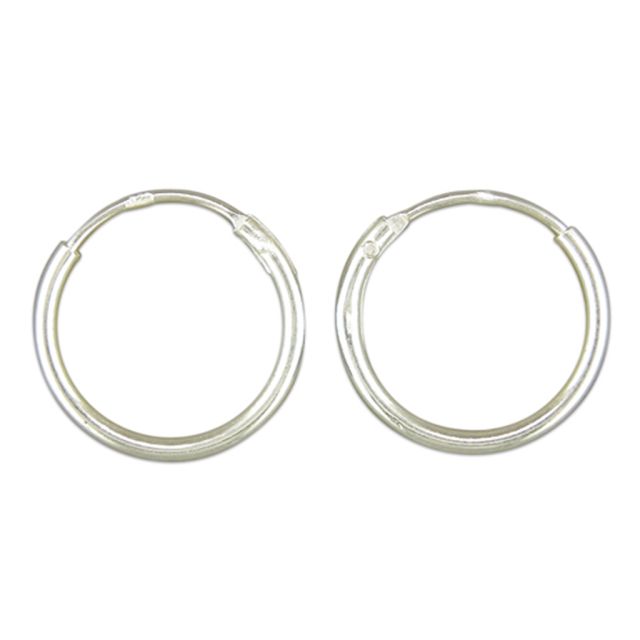 Buy Sterling Silver 14MM Hoop Earrings by World of Jewellery