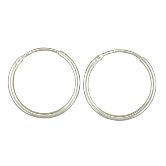 Buy Sterling Silver 18MM Hoop Earrings by World of Jewellery