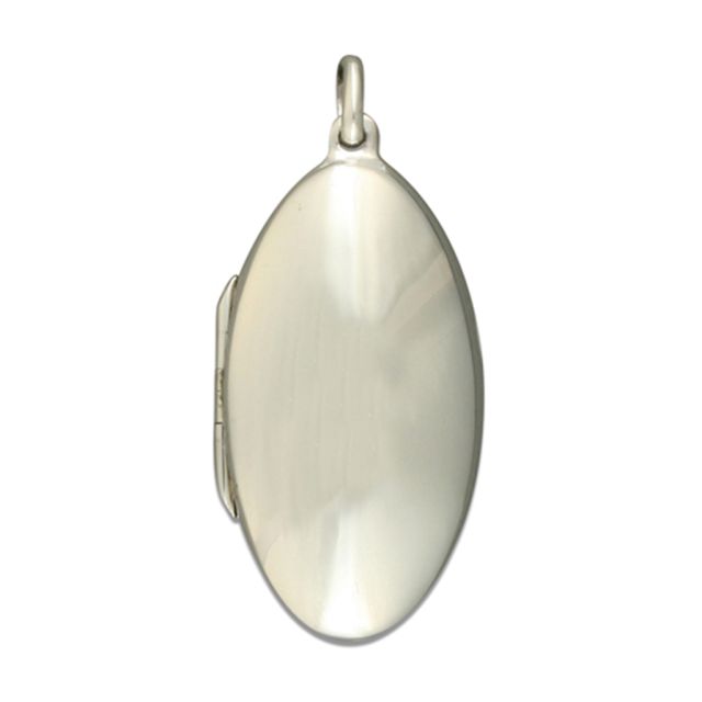 Buy Sterling Silver Plain Pointed Oval Locket by World of Jewellery