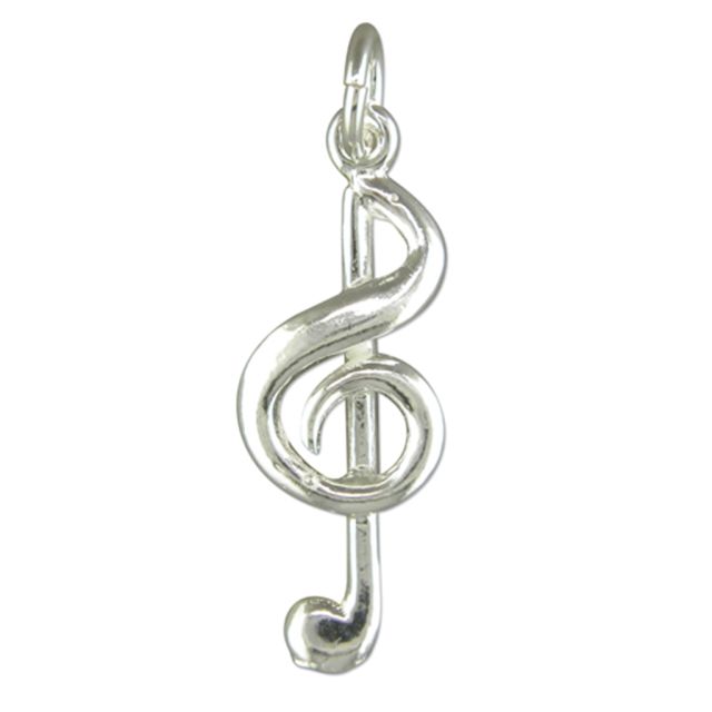 Buy Sterling Silver Treble Clef Pendant by World of Jewellery