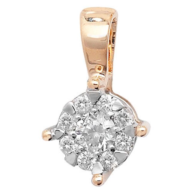 Buy 9ct Gold 0.13ct Diamond Pendant On A Belcher Necklace by World of Jewellery