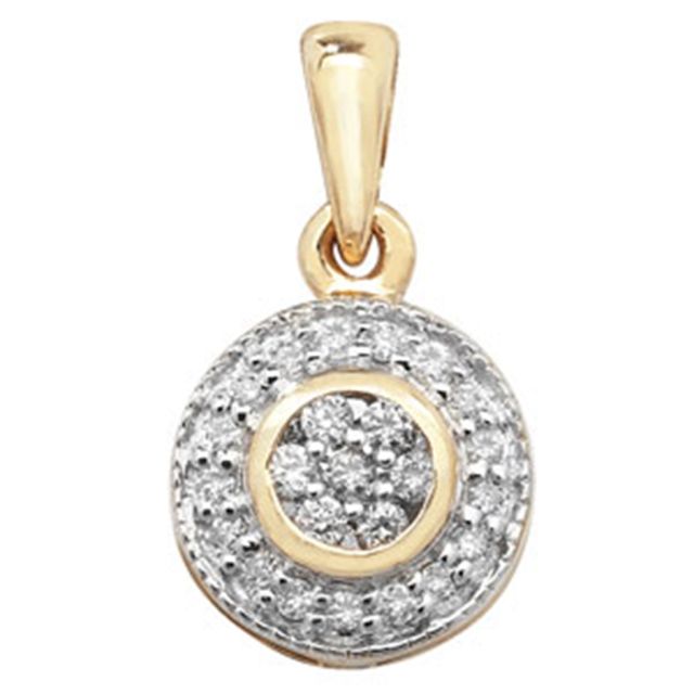 Buy 9ct Gold 0.1ct Diamond Set Pendant On A Belcher Necklace by World of Jewellery
