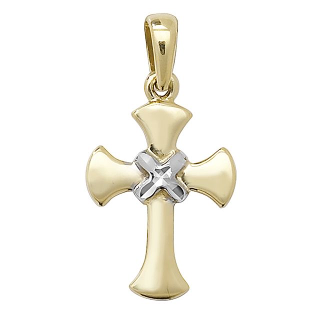 Buy 9ct Gold Cross Pendant On A Belcher Necklace by World of Jewellery