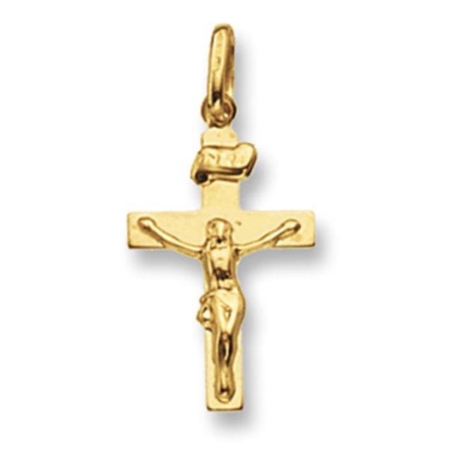 Buy 9ct Gold Crucifix Pendant On A Belcher Necklace by World of Jewellery