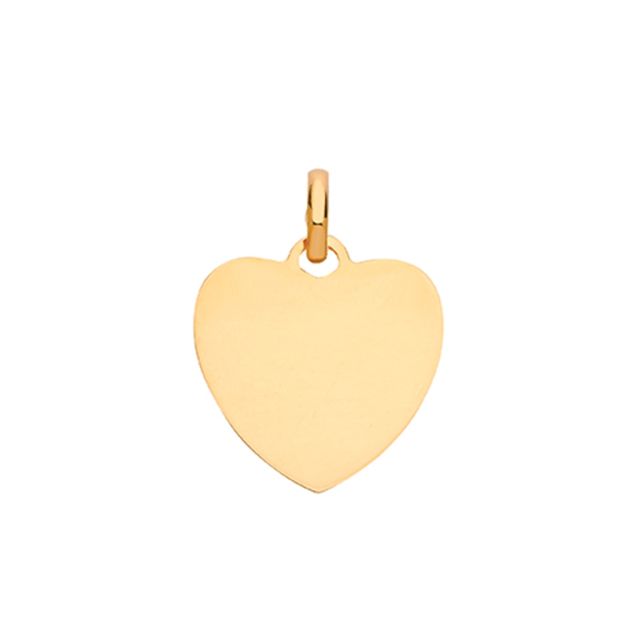 Buy Men's 9ct Gold Solid Plain Heart Pendant On A Curb Necklace by World of Jewellery