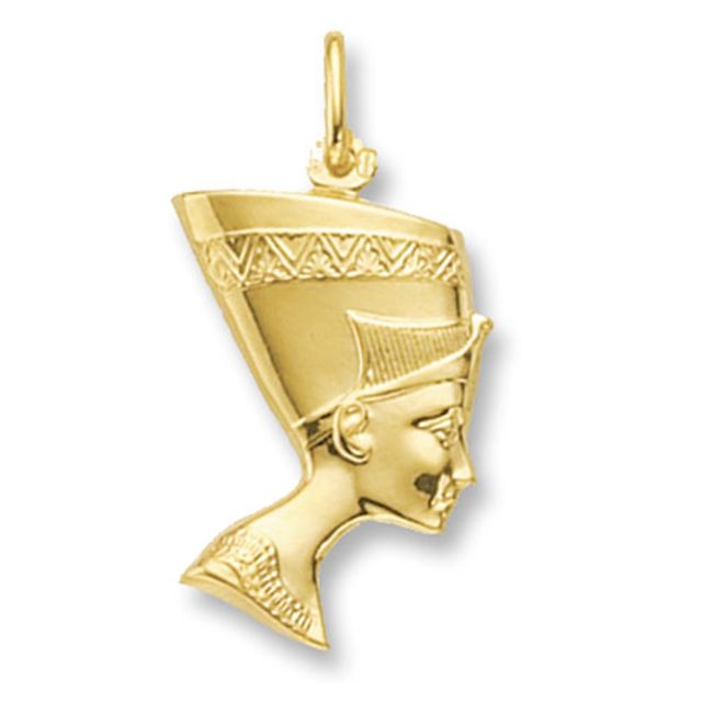 Buy 9ct Gold Nefertiti Pendant On A Belcher Necklace by World of Jewellery