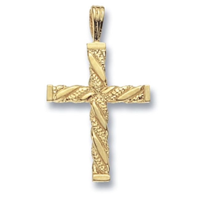 Buy 9ct Gold Fancy Cross Pendant On A Belcher Necklace by World of Jewellery