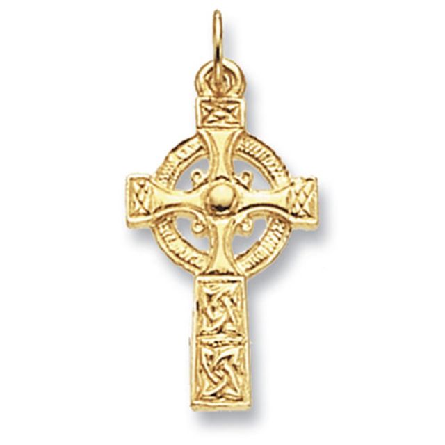 Buy Men's 9ct Gold Maltese Cross Pendant On A Curb Necklace by World of Jewellery