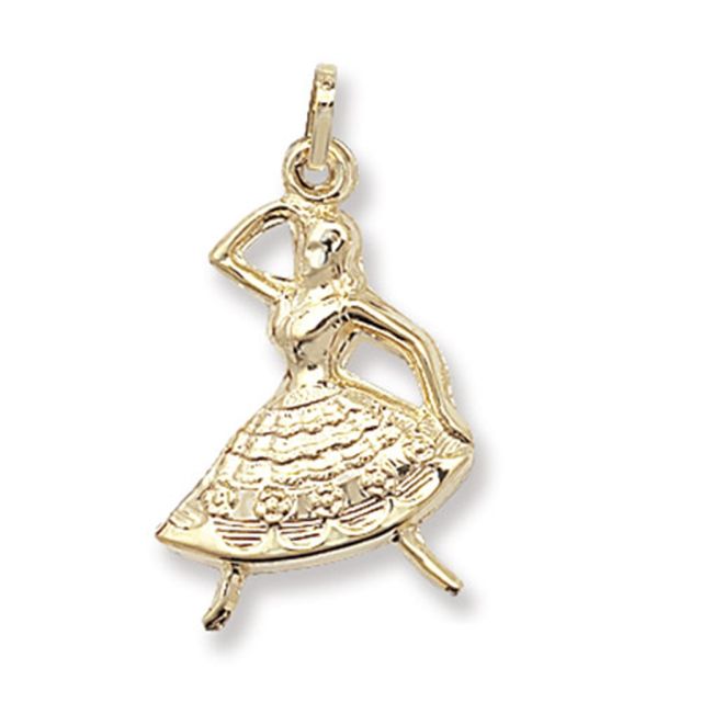 Buy 9ct Gold Dancer Pendant On A Belcher Necklace by World of Jewellery