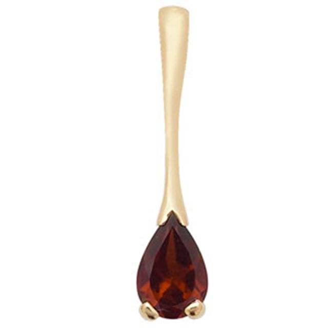Buy 9ct Gold Pear Shape Garnet Pendant On A Belcher Necklace by World of Jewellery