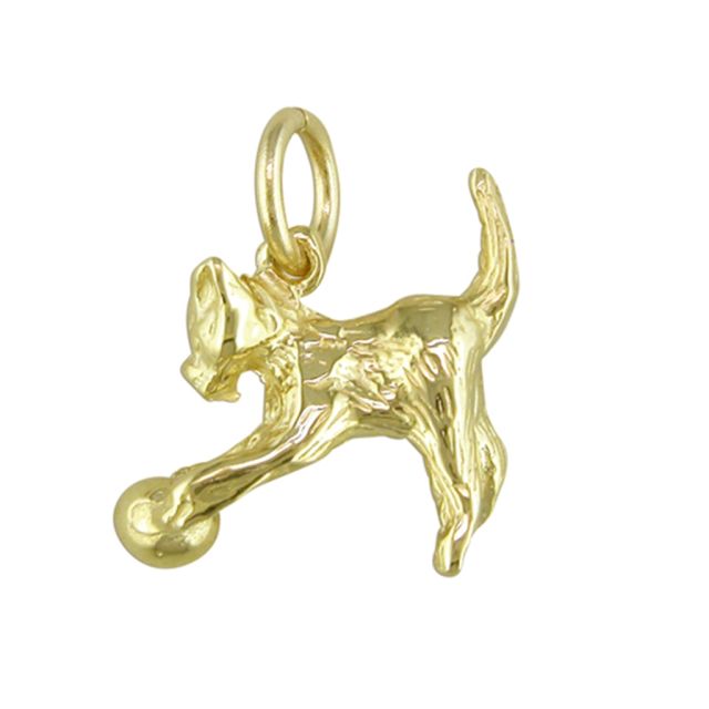 Buy 9ct Gold Cat Pendant On A Belcher Necklace by World of Jewellery