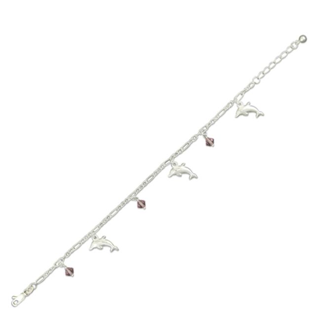 Buy Sterling Silver Dolphin Bracelet by World of Jewellery