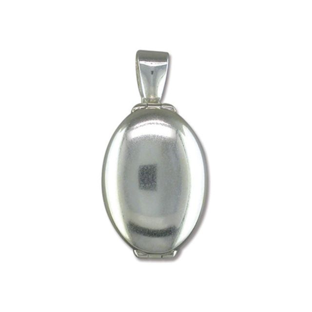 Buy Sterling Silver Plain 4 Way Oval Locket On A Snake Necklace by World of Jewellery