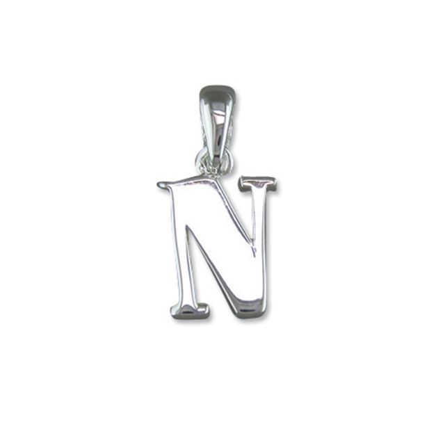 Buy Sterling Silver Initial N Pendant by World of Jewellery