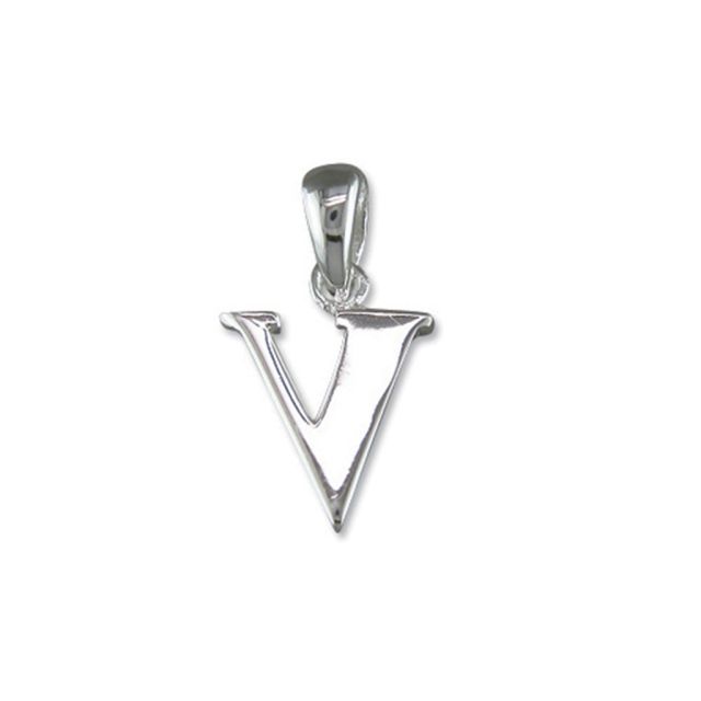 Buy Sterling Silver Initial V Pendant by World of Jewellery