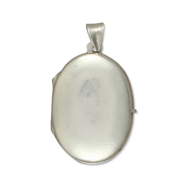 Buy Sterling Silver Medium Plain Oval Locket by World of Jewellery