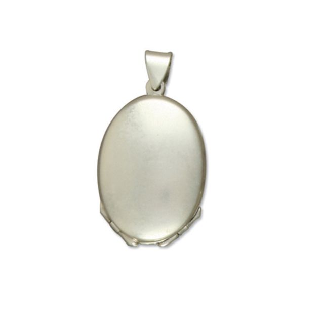 Buy Sterling Silver Four Way Plain Oval Locket On A Snake Necklace by World of Jewellery