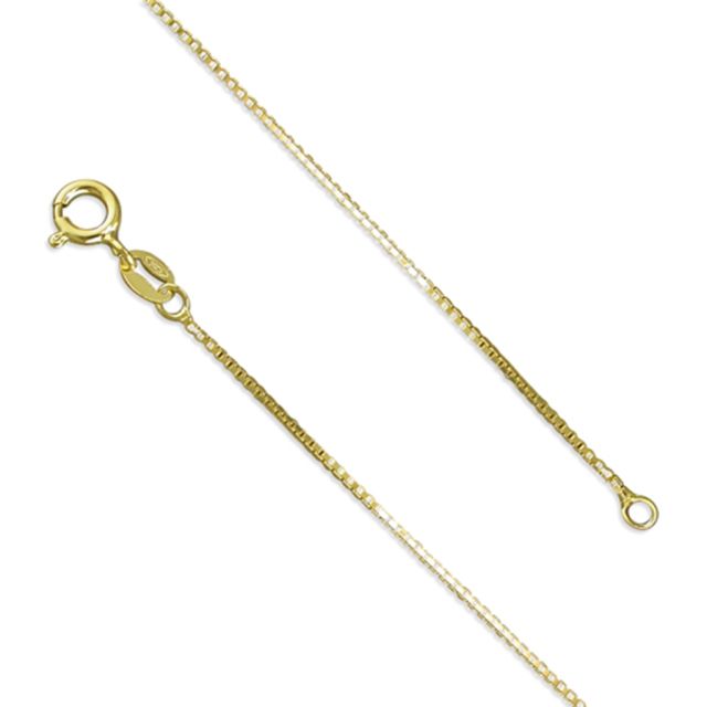 Buy 18K Gold Plated 18 Inch Medium Box Chain by World of Jewellery